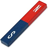 Los mejores  - Barra magnética rectangular AlNiCo5 azul-rojo 70 mm x 15 mm x 10mm